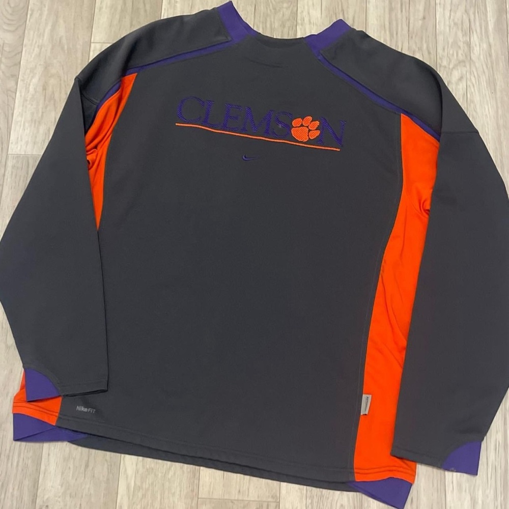 Clemson gray purple orange Nike thermal long sleeve xl men